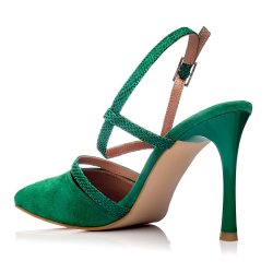 Pantofi piele naturala Hera Verde - sau Orice Culoare